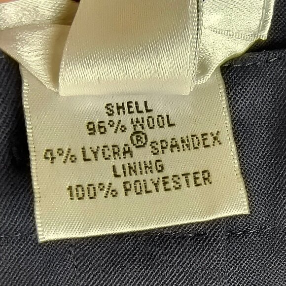 Talbots Trouser Pants Stretch Wool Spandex Navy Blue Lined Classic - Picture 3 of 4